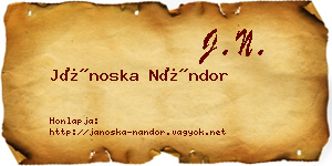 Jánoska Nándor névjegykártya