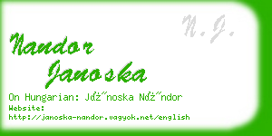 nandor janoska business card